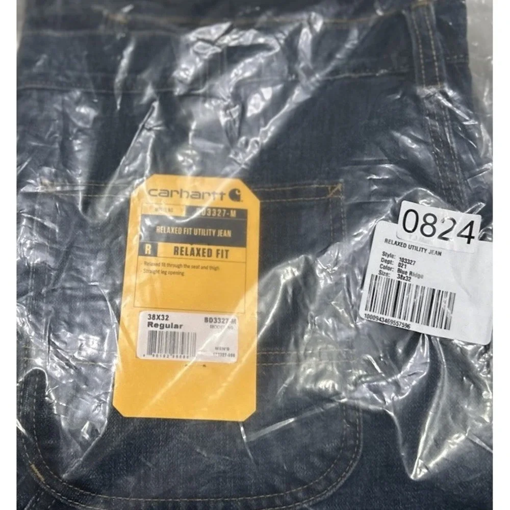 New w/Tags Carhartt Relaxed‎ Fit Utility Jean 38x32 Medium Wash Workwear Denim
